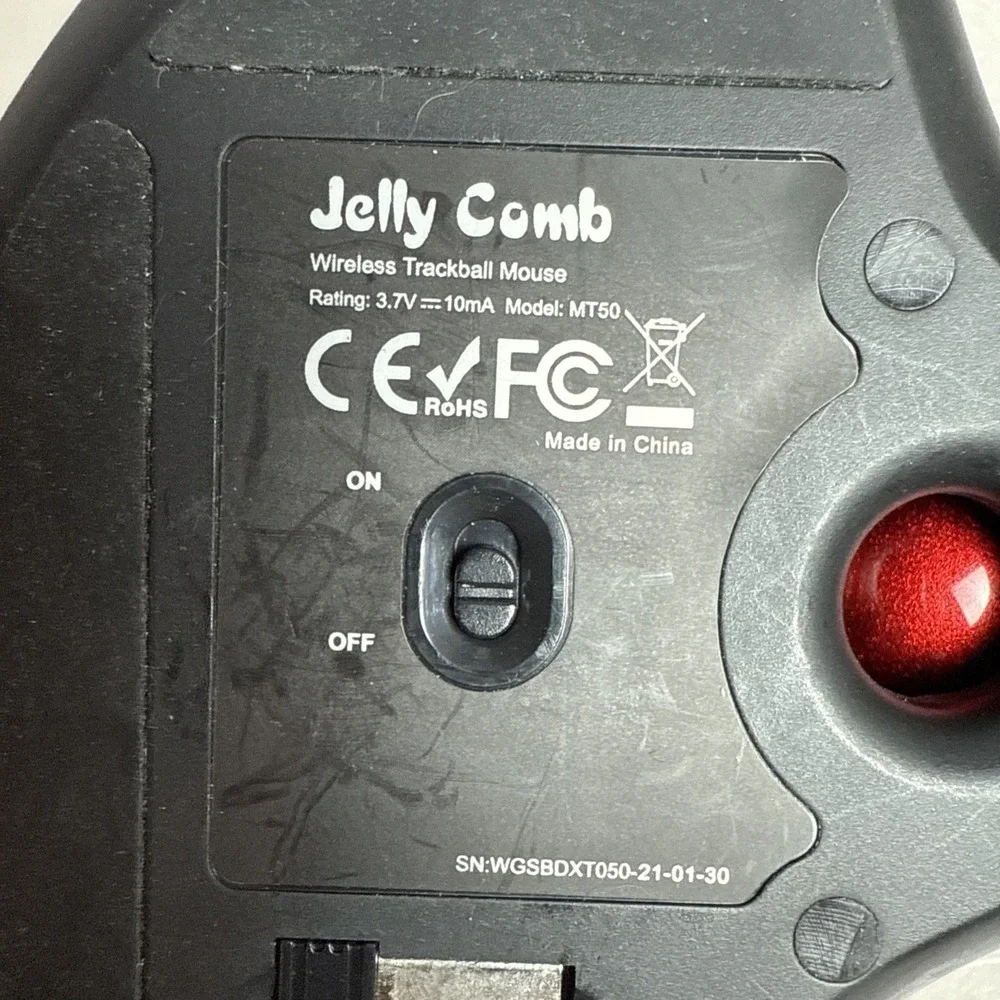 Jelly Comb MT50 Wireless Trackball Mouse Rechargeable Ergonomic Office Home Game